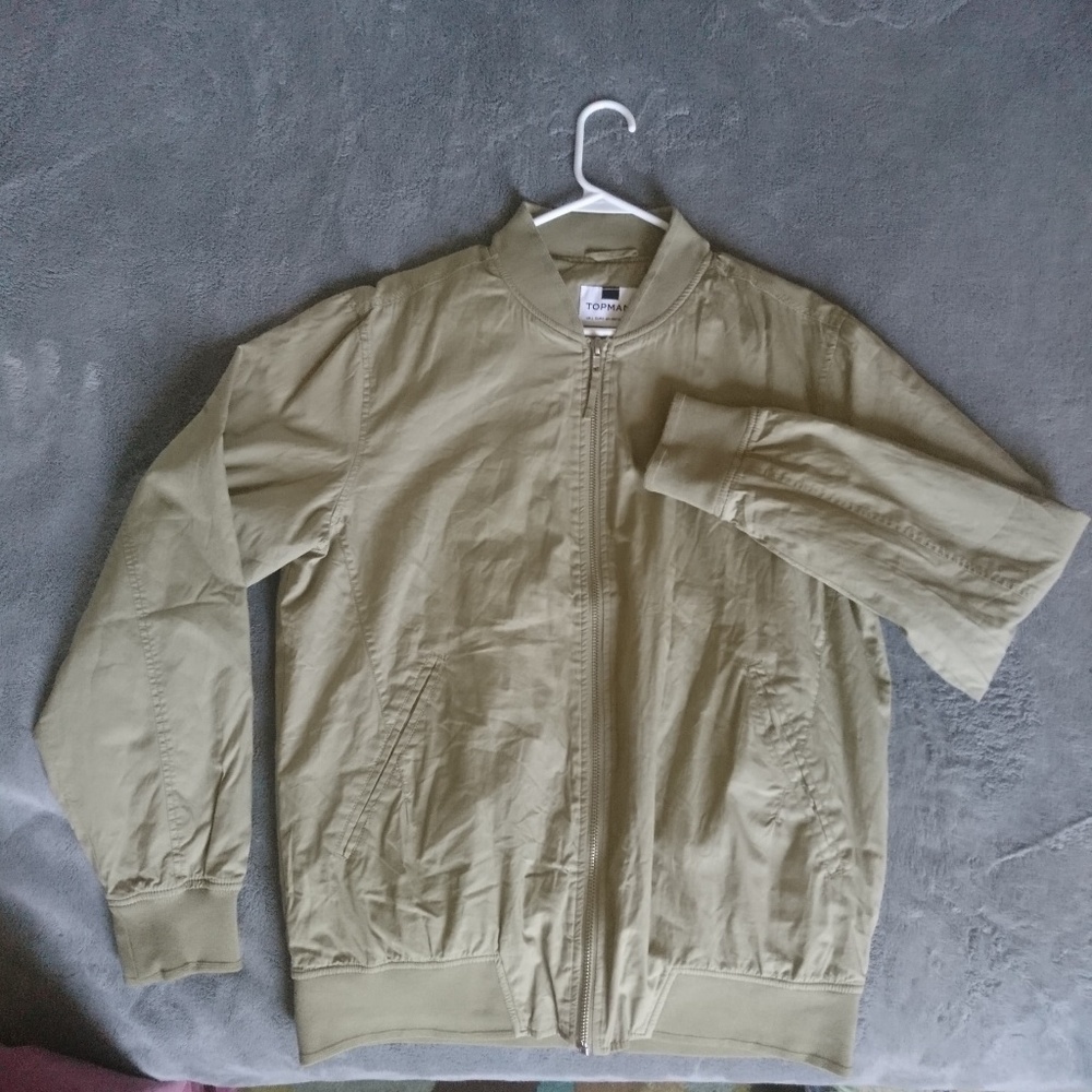 Topman Khaki Lightweight Bomber Jacket